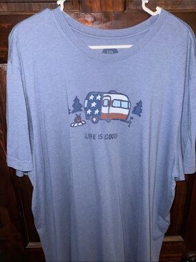 Life Is Good Navy Blue Crusher Tee with Subtle Logo